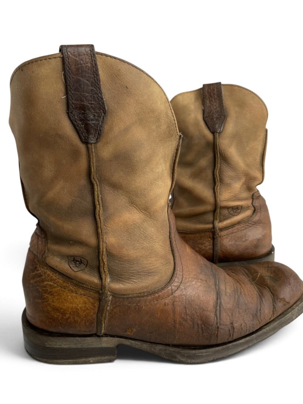 Ariat Rambler Western Brown Leather Wide Square Toe Cowboy Boots Men's 10 EE